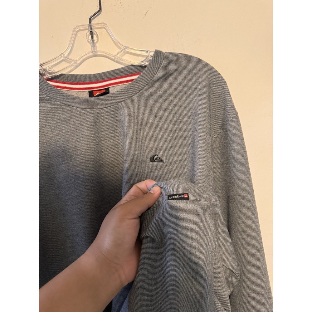 Quiksilver Malvern Soft Touch Crewneck Sweatshirt Mens XL Gray Embroidered Logo - Picture 5 of 6